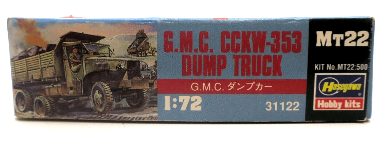 Hasegawa 1/72 GMC CCKW-353 Dump Truck MT22-500 31122 Model Kit - WISE GUYS HOBBIES LLC