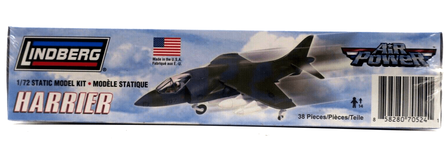 Lindberg Air Power 1/72 Harrier Model Kit No. 70524 - WISE GUYS HOBBIES LLC