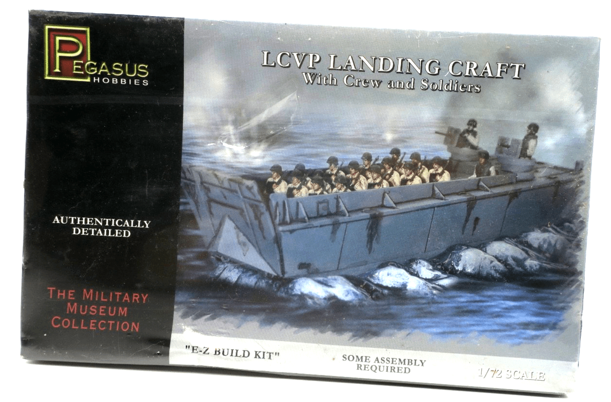 Pegasus 1/72 LCVP Landing Craft With Crew and Soldiers Model Kit SEALED - WISE GUYS HOBBIES LLC