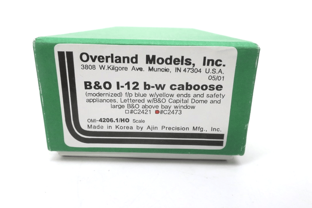 Overland OMI HO Scale B&O Baltimore and Ohio I-12 Bay Window Caboose Rd C2473 - WISE GUYS HOBBIES LLC