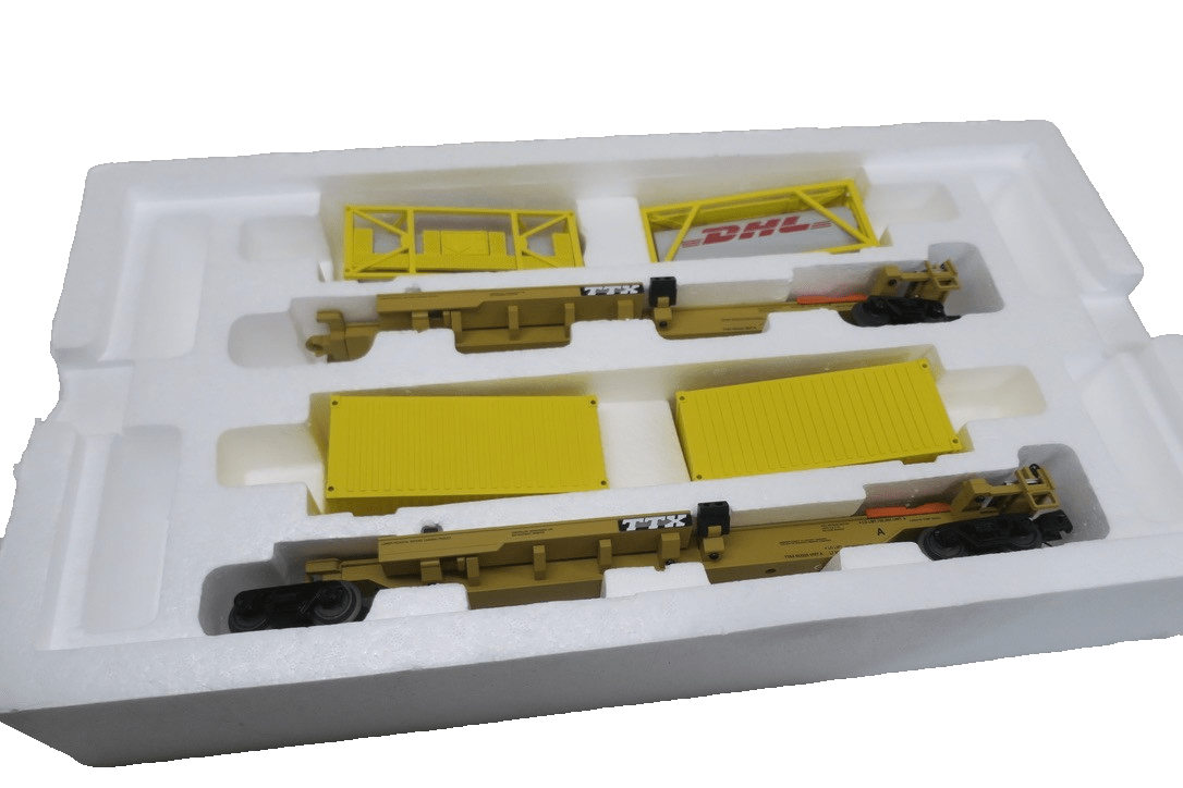 MTH Premier 20 - 95299 TTX 2 - Car Spine Car Set w/1 Tank Container 1 20' Container - WISE GUYS HOBBIES LLC