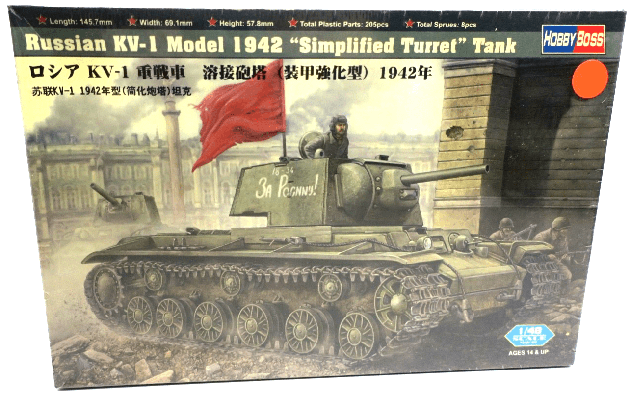 Hobby Boss 1/48 Russian KV - 1 Model 1942 Simplified Turret Tank Model Kit 84812 - WISE GUYS HOBBIES LLC