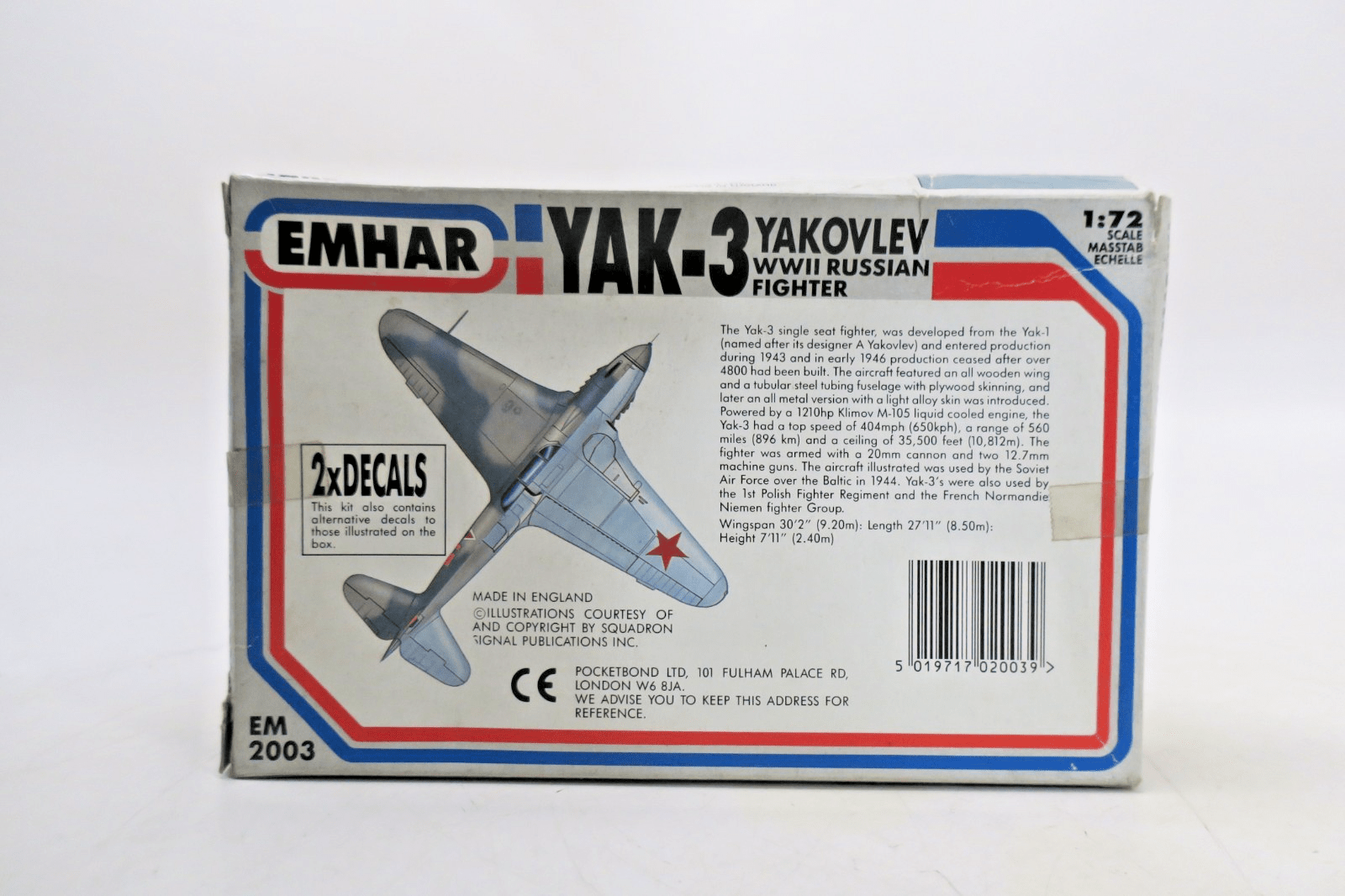 EMHAR 1/72 Yak - 3 Yakovlev Model Kit EM2003 - WISE GUYS HOBBIES LLC