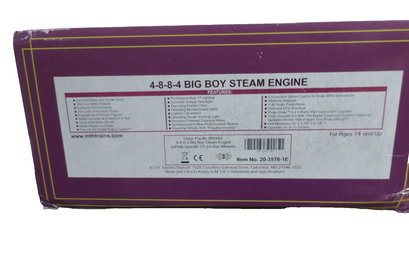 Union Pacific O Scale Premier 4 - 8 - 8 - 4 Big Boy Speciality Freight Set Proto 3578 - WISE GUYS HOBBIES LLC