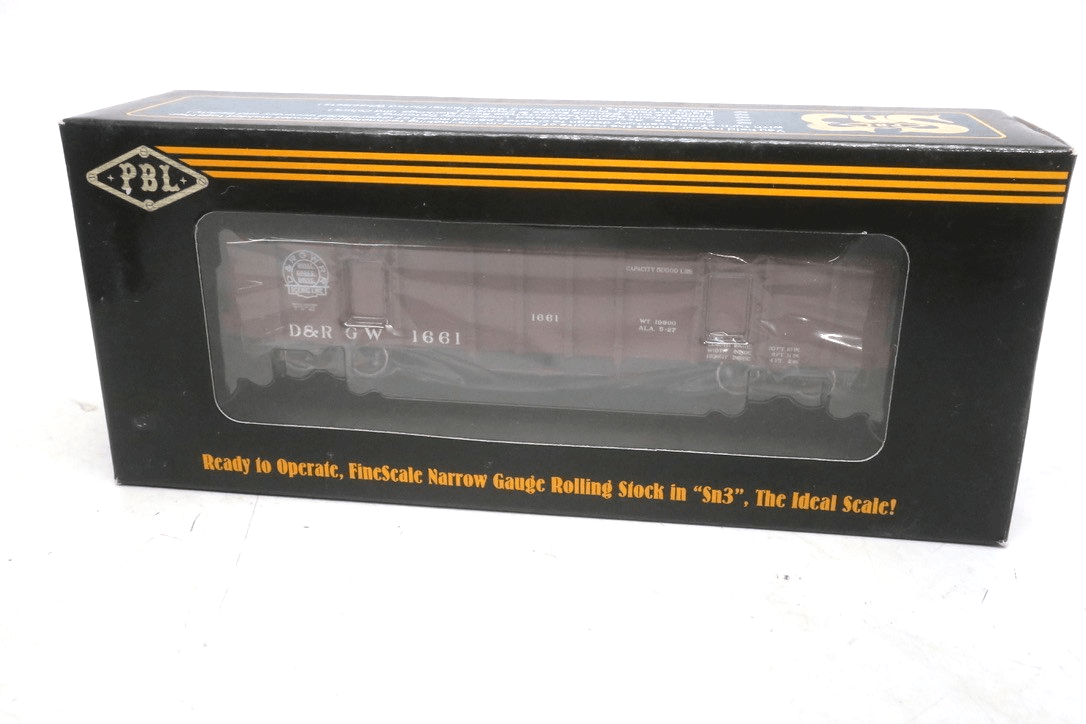 PBL Sn3 PBL-HS 1661 D&RGW Hi-Side Gondola 1661 Royal Gorge Route RTR 1:64 NIB! - WISE GUYS HOBBIES LLC