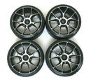 1/10 Scale On-Road Aluminum Black 5Y Spoke Rims W/ Hard Compound Drift Tires