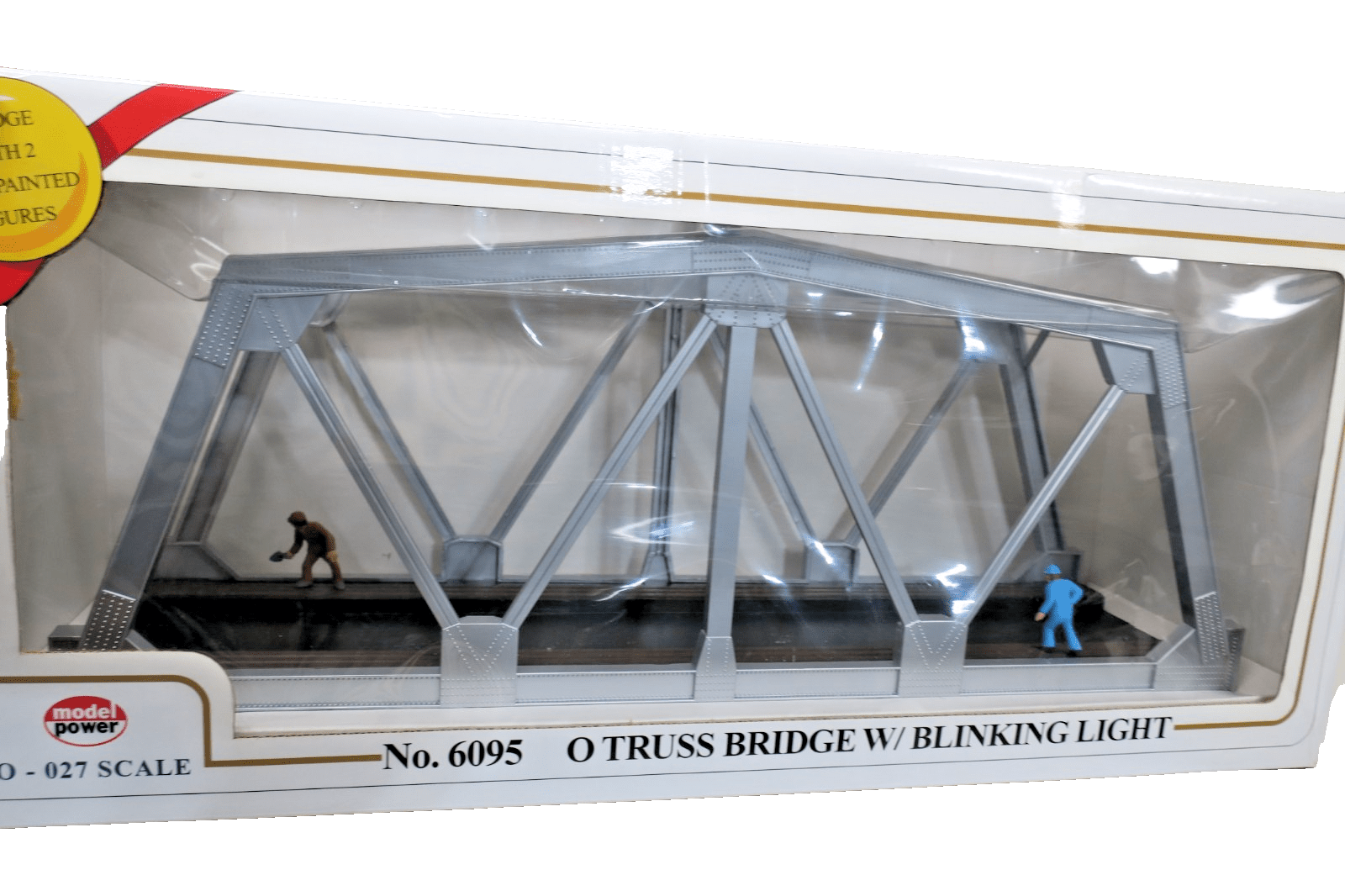 Model Power O - 027 GAUGE High Truss Bridge w/2 Painted Figures  6095 NEW - WISE GUYS HOBBIES LLC
