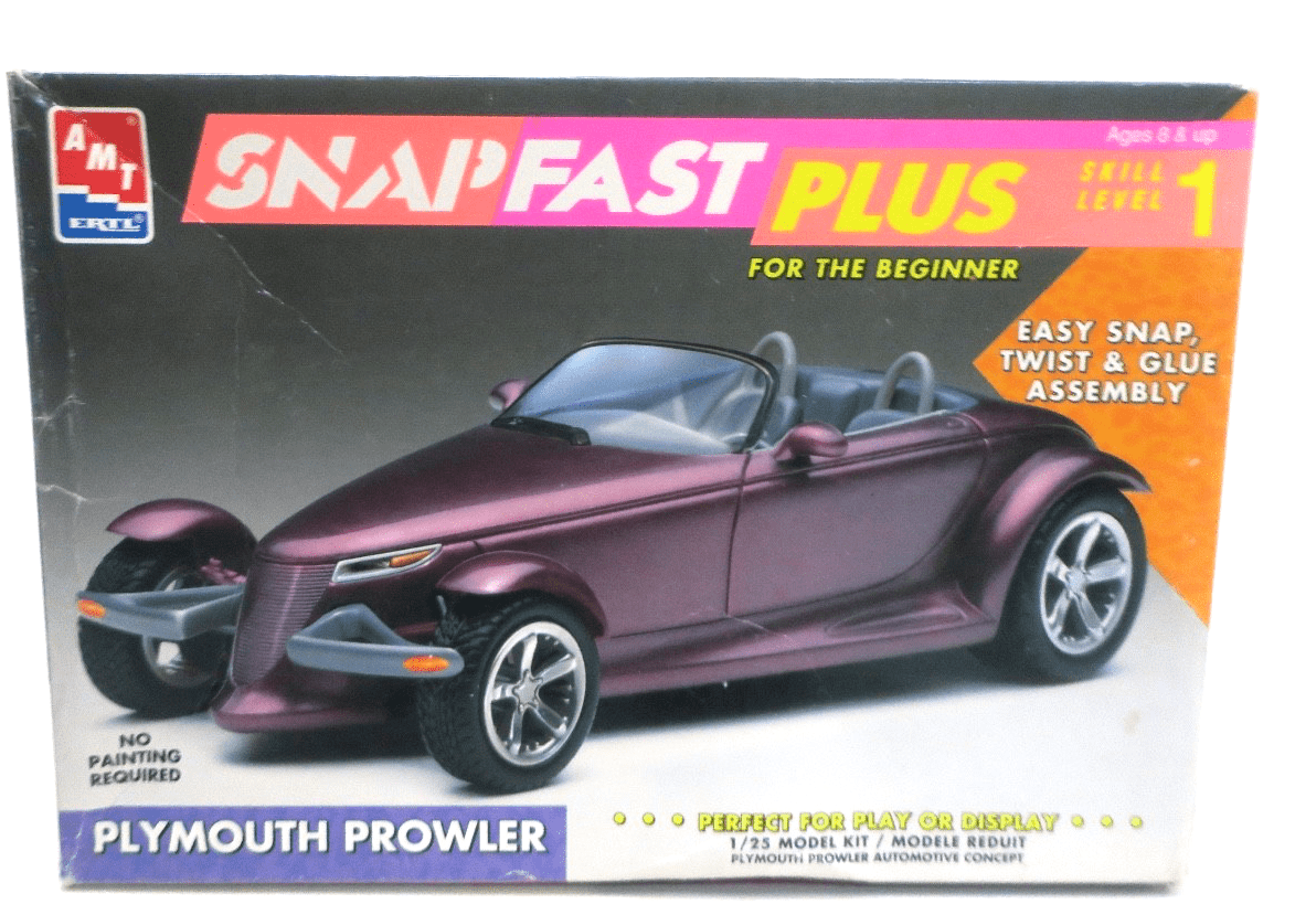 AMT ERTL 1/25 8284 SnapFast Plus Plymouth Prowler Model Kit STARTED - WISE GUYS HOBBIES LLC