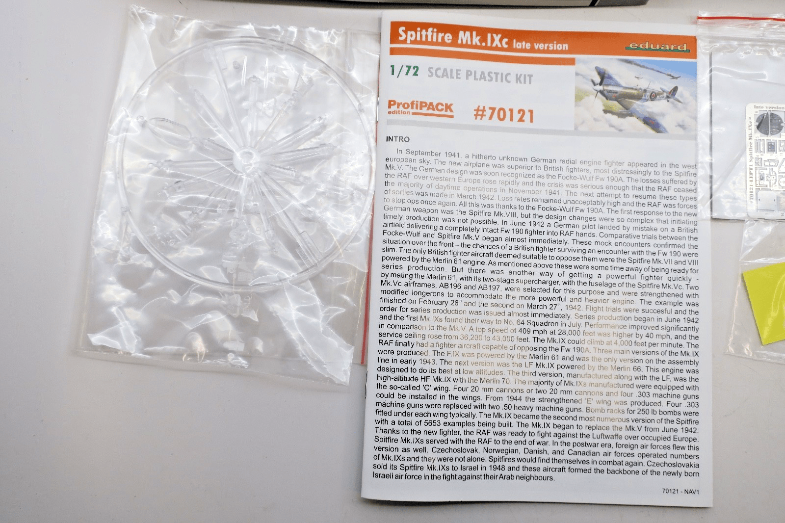 Eduard 1/72 Spitfire Mk. IXc Late Version Model Kit - WISE GUYS HOBBIES LLC