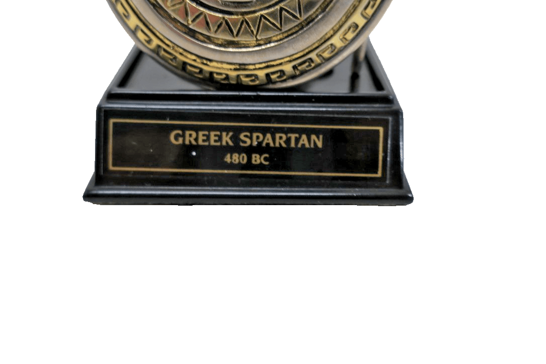 FRANKLIN MINT THE GREEK SPARTAN 480 BC 24k Gold Pewter Warrior 8" - WISE GUYS HOBBIES LLC