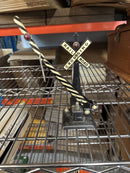 MARX TIN LITHO GRADE CROSSING SIGNAL WITH PRESSURE ACTION INTACT - WISE GUYS HOBBIES LLC