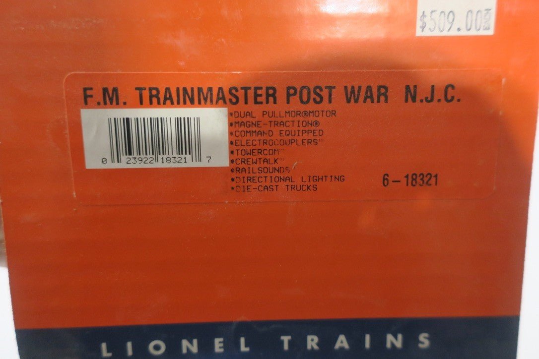 Lionel F.M. Trainmaster Post War N.J.C. O Gauge Diesel 6 - 18321 - WISE GUYS HOBBIES LLC