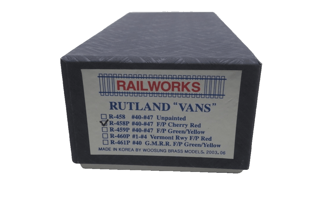 Railworks Rutland "Vans" R-458P 40-47 F/P Cherry Red Caboose - WISE GUYS HOBBIES LLC