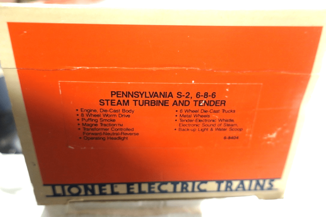 Lionel 6 - 8404 O Gauge PRR 6 - 8 - 6 S - 2 Turbine Steam Locomotive & Tender 6200 - WISE GUYS HOBBIES LLC