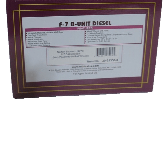 MTH 20 - 21358 - 3 NORFOLK SOUTHERN 276 F - 7 B UNIT NON POWERED NEW - WISE GUYS HOBBIES LLC