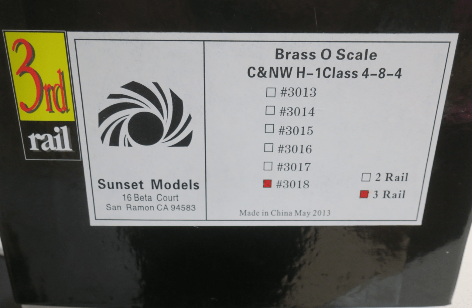 NEW Sunset Models 3rd Rail BRASS O C&NW H - 1 Class 4 - 8 - 4  3018 - 3 RAIL Version - WISE GUYS HOBBIES LLC