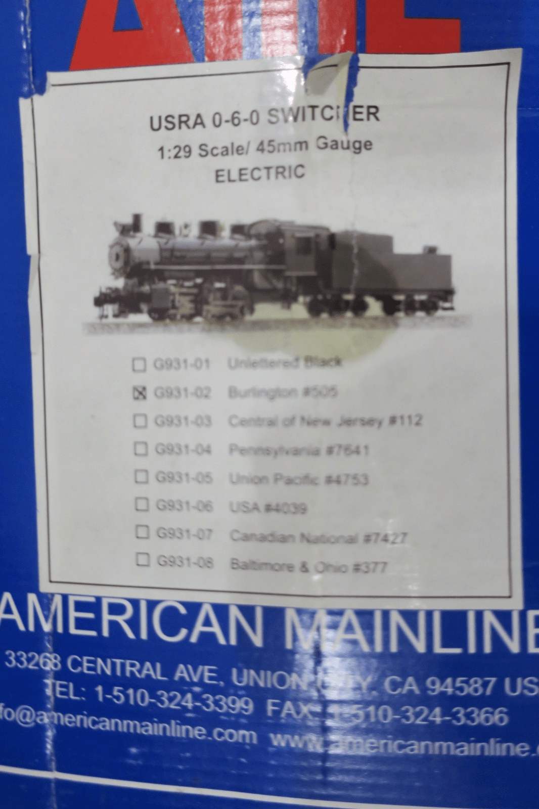 AML AMERICAN MAINLINE BRASS BALTIMORE & OHIO B&O USRA 0 - 6 - 0 STEAM LOCO & TENDER - WISE GUYS HOBBIES LLC