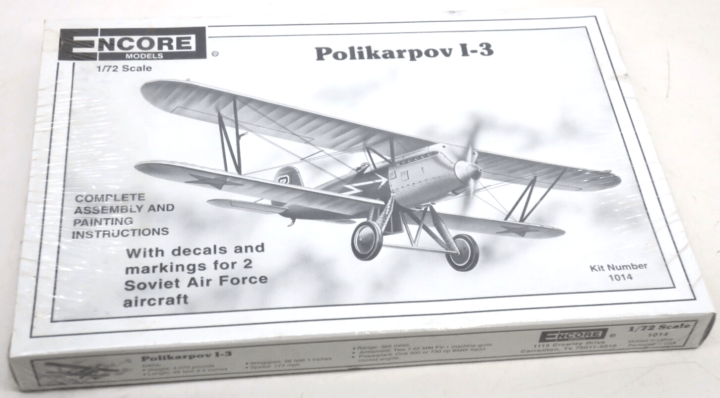 Encore 1/72 Polikarpov I-3 Model Kit 1014 - WISE GUYS HOBBIES LLC
