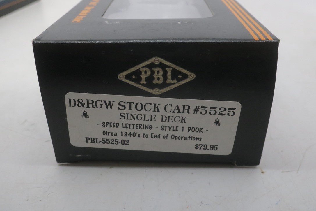 PBL SN3 FREIGHT CAR STOCK CAR CATTLE CAR DENVER & RIO GRANDE D&RGW NEW IN BOX - WISE GUYS HOBBIES LLC