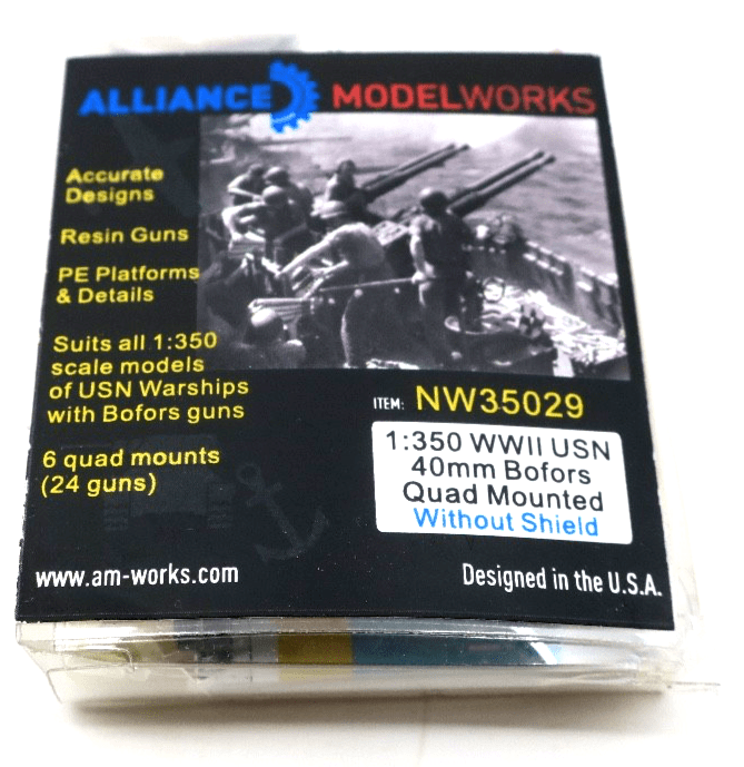 Alliance Model Works 1/350 WWII USN 40mm Bofors Quad WITHOUT SHIELD NW35029 - WISE GUYS HOBBIES LLC