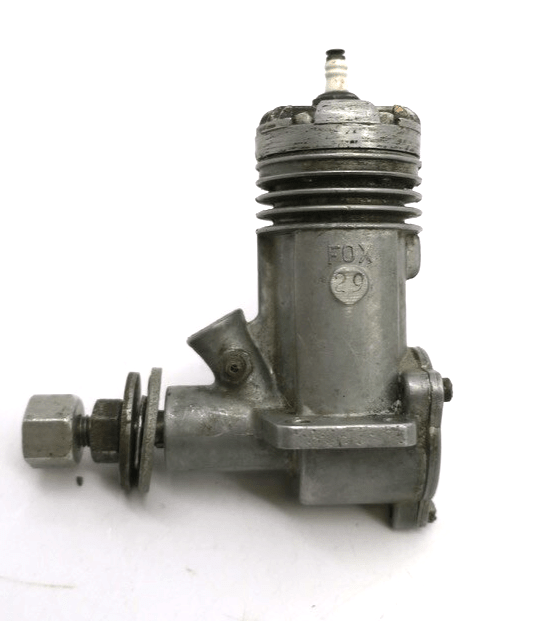 VTG FOX 29 MODEL AIRPLANE ENGINE (c.1950s)+ CHAMPION VG-1 GLOW PLUG - WISE GUYS HOBBIES LLC