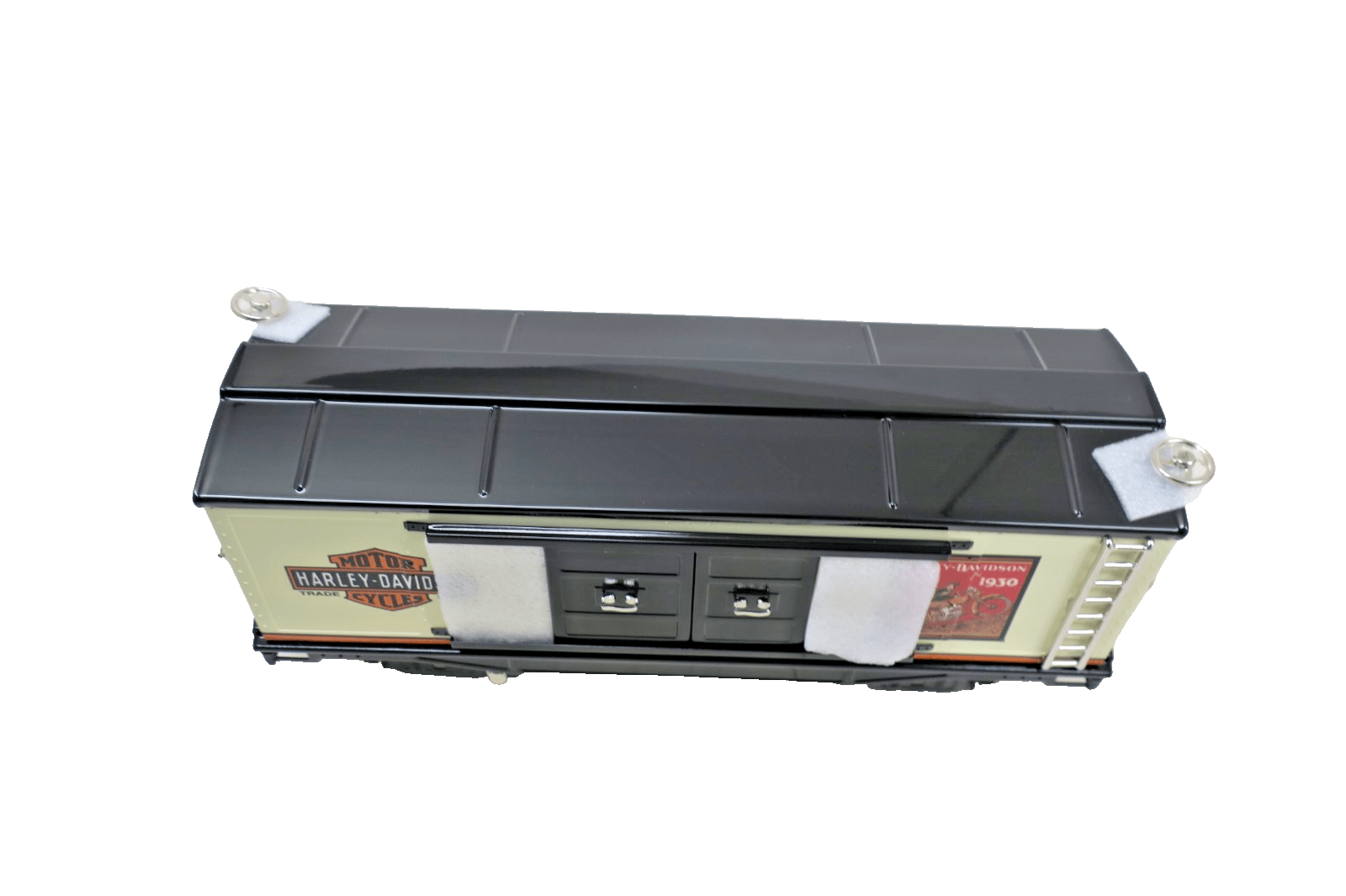 MTH Standard Gauge Tinplate Harley Davidson 200 Series Box Car 10-2089 - WISE GUYS HOBBIES LLC
