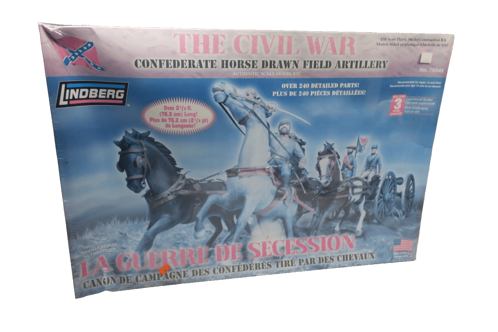 Lindberg Confederate Civil War Horse Drawn Field Artillery 1/16 Model Kit 70349 - WISE GUYS HOBBIES LLC