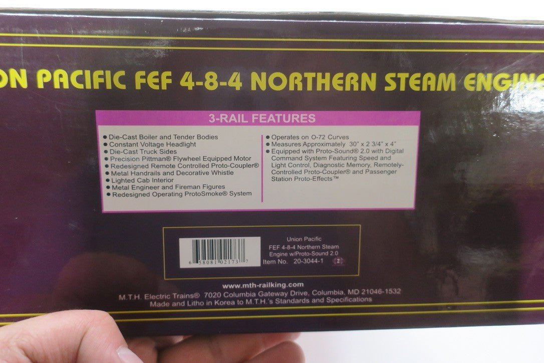 MTH Premier 20-3044-1 Union Pacific FEF 4-8-4 Steam PS.2 O Gauge New 844 - WISE GUYS HOBBIES LLC