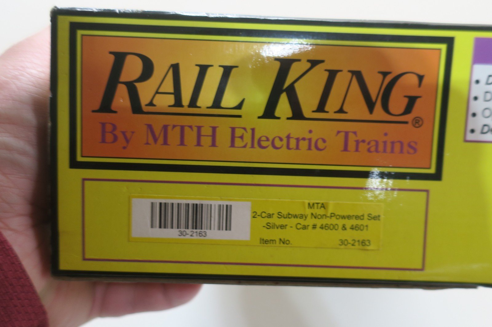 MTH RailKing 30 - 2163 MTA Non - Powered 2 - Car Subway Add On Set O New E New York - WISE GUYS HOBBIES LLC