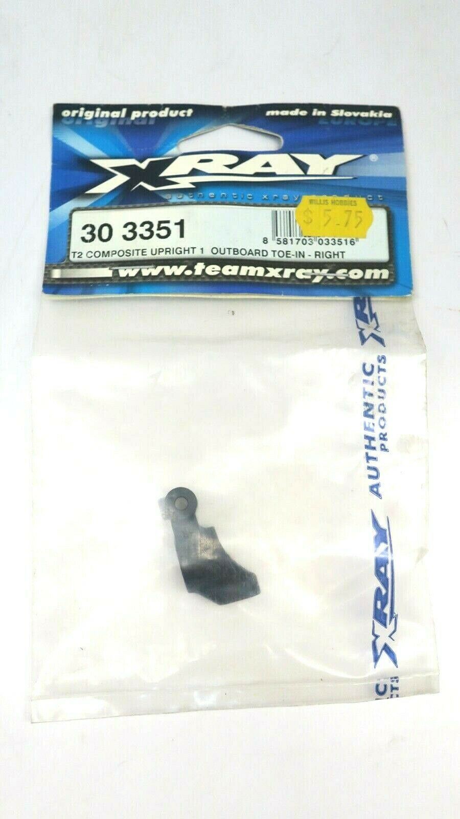 Xray 303351 composite upright 1� outboard toe-in - right - medium - WISE GUYS HOBBIES LLC