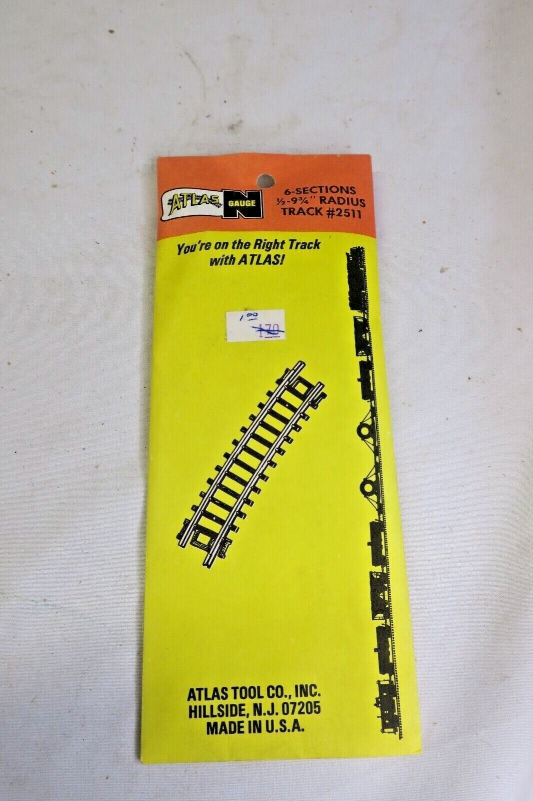 ATLAS 6-SECTIONS 1/2-9 3/4" RADIUS TRACK 2511 - WISE GUYS HOBBIES LLC