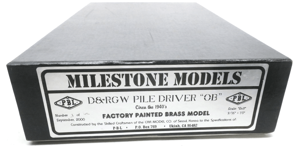 PBL/Milestone Models Sn3 BRASS D&RGW Pile Driver "OB" - Factory Painted - WISE GUYS HOBBIES LLC