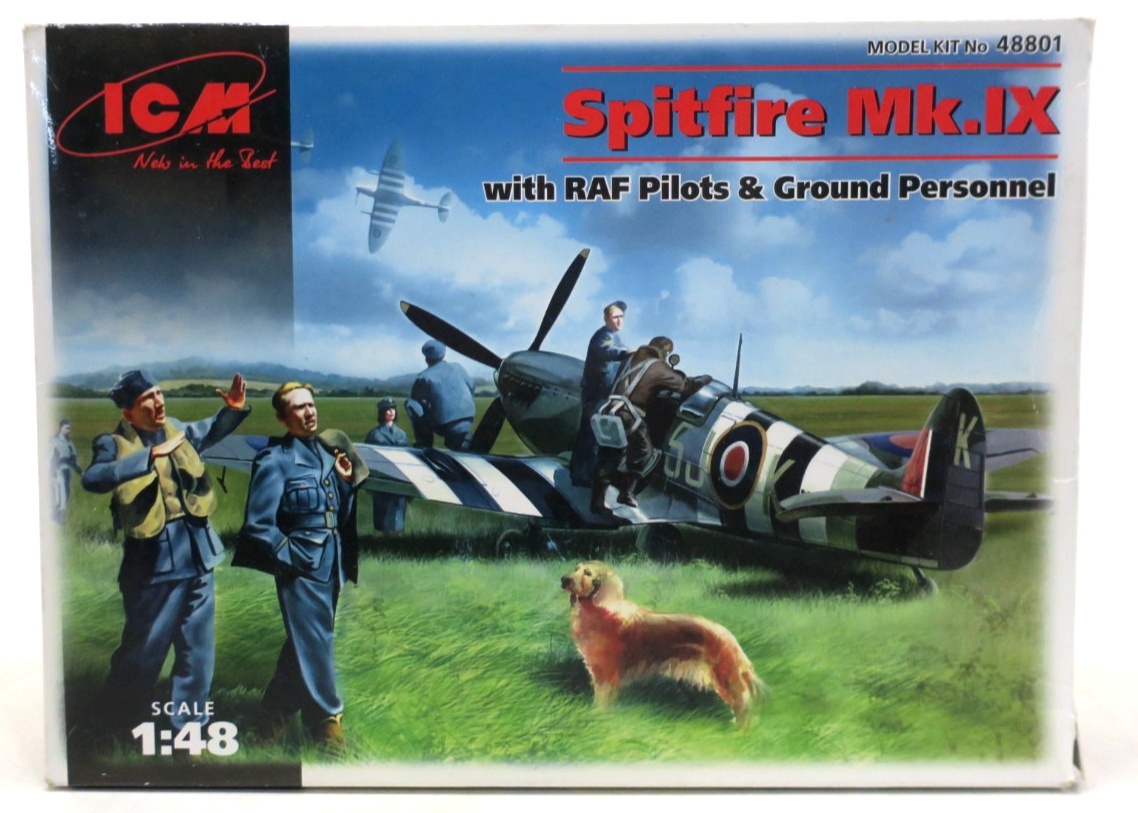 ICM 1/48 Spitfire Mk.IX with RAF Pilots & Ground Personnel Model Kit 48801 - WISE GUYS HOBBIES LLC