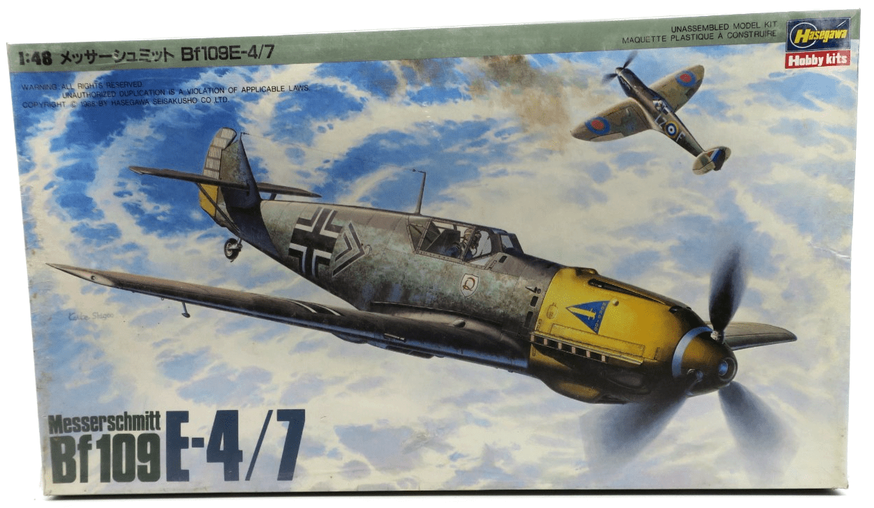 Hasegawa 1/48 Messerschmitt BF - 109 E - 4/7 Model Kit J002:1500 SEALED - WISE GUYS HOBBIES LLC