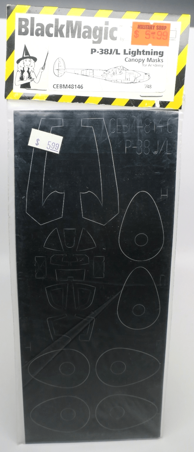 Cutting Edge Black Magic 1/48 P - 38J/L Lightning Canopy Masks CEBM48146 - WISE GUYS HOBBIES LLC
