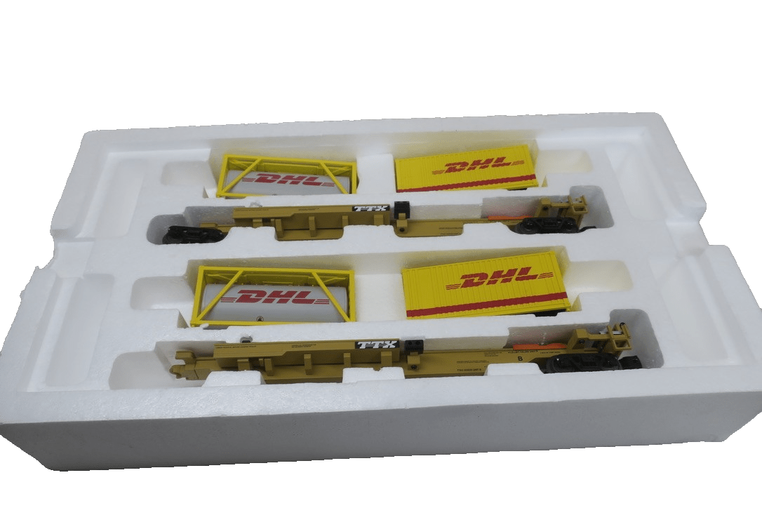 MTH Premier 20 - 95299 TTX 2 - Car Spine Car Set w/1 Tank Container 1 20' Container - WISE GUYS HOBBIES LLC