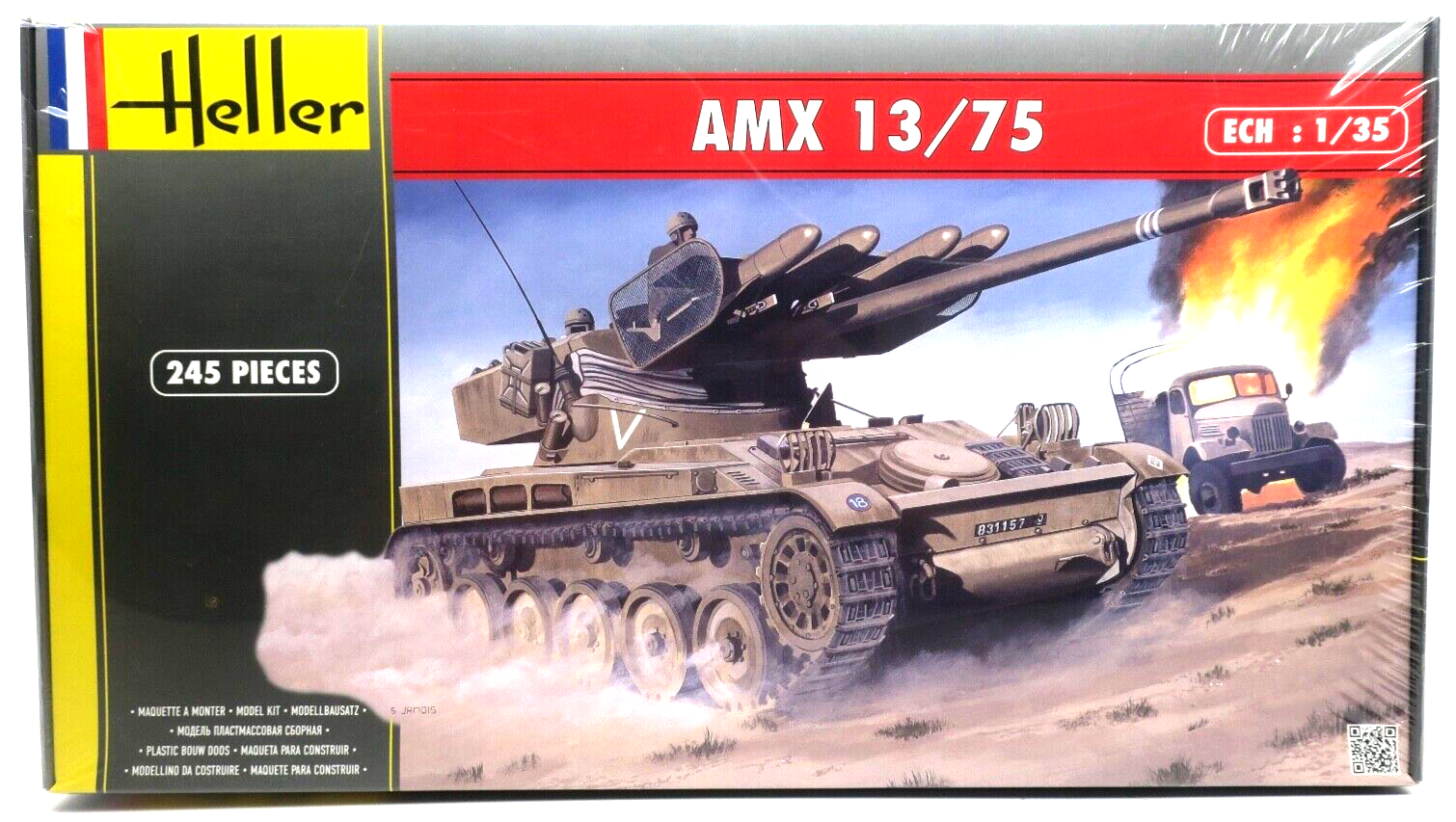 Heller 1/35 AMX 13/75 French Light Tank Model Kit 81122 - WISE GUYS HOBBIES LLC