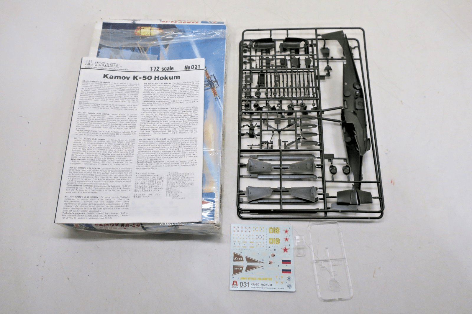 Italeri 1/72 Kamov KA-50 "Hokum" Plastic Model Kit 031 - WISE GUYS HOBBIES LLC