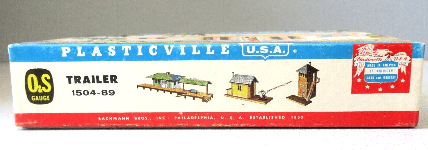 Bachmann Plasticville U.S.A Trailer 1504-89 OS Gauge Turquoise Sides, White Roof - WISE GUYS HOBBIES LLC