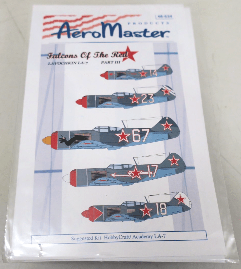 Aeromaster Decals 48 - 534 - Falcons of the Red Star, Part III (Lavochkin LA - 7) - WISE GUYS HOBBIES LLC