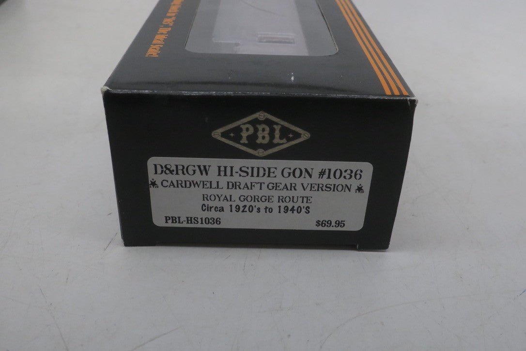 Sn3 Scale PBL Model HS1036 D&RGW Rio Grande Hi-Side Gondola 1036 - WISE GUYS HOBBIES LLC