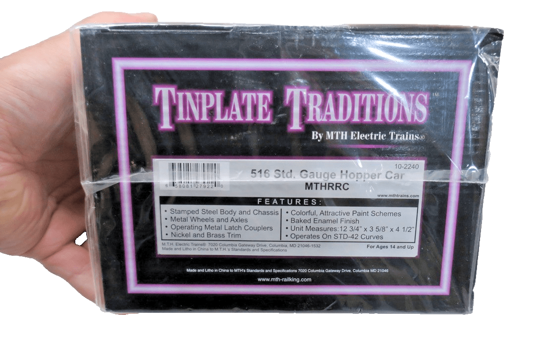 Tinplate Traditions MTH RRC 516 Standard Gauge Hopper Car 10 - 2240 Purple - WISE GUYS HOBBIES LLC
