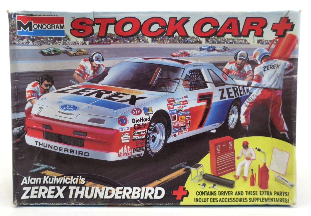 Monogram 1/24 Stock Car + Alan Kulwicki's Zerex Thunderbird Model Kit 2908 - WISE GUYS HOBBIES LLC