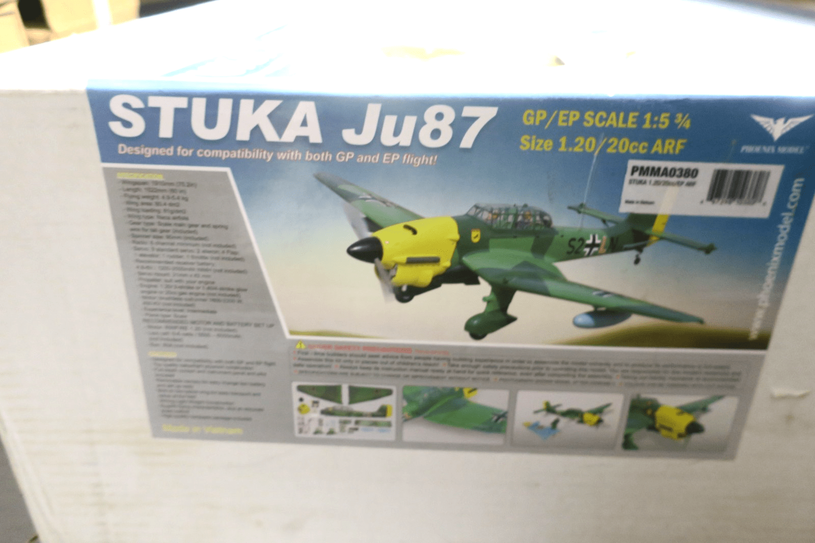 Phoenix Model 1:5 3/4 Stuka Ju 87 GP EP Gas ARF 75.2" PMMA0380 Airplanes ARF - WISE GUYS HOBBIES LLC