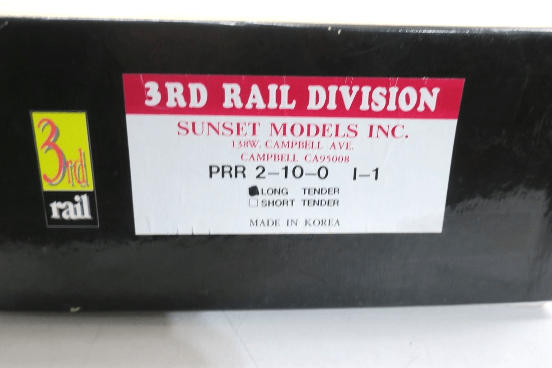 SUNSET 3rd Rail PRR I - 1 & tender 2 - 10 - 0 Long tender 3 Rail O Gauge 4235 - WISE GUYS HOBBIES LLC