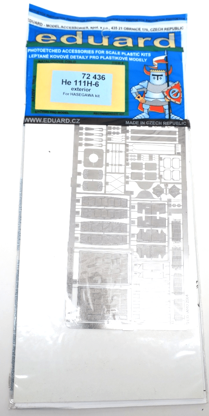 Eduard 1/72 He - 111H - 6 Exterior Photo - Etch 72436 - WISE GUYS HOBBIES LLC