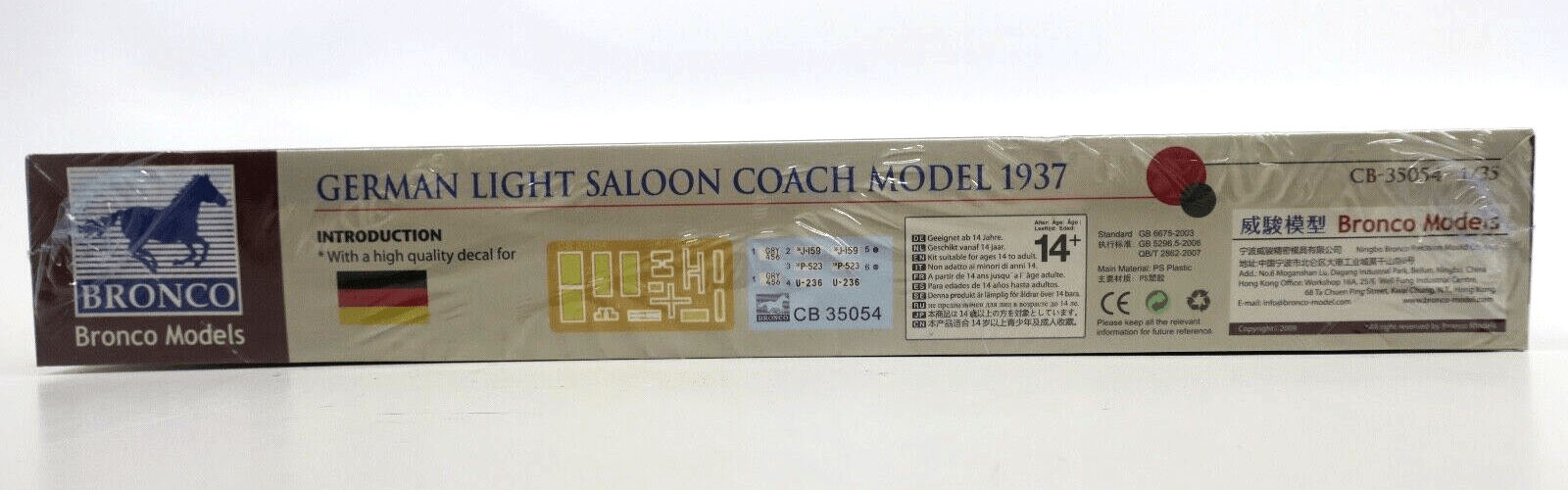 Bronco 1/35 German Light Saloon Coach Model 1937 Model Kit CB35054 - WISE GUYS HOBBIES LLC