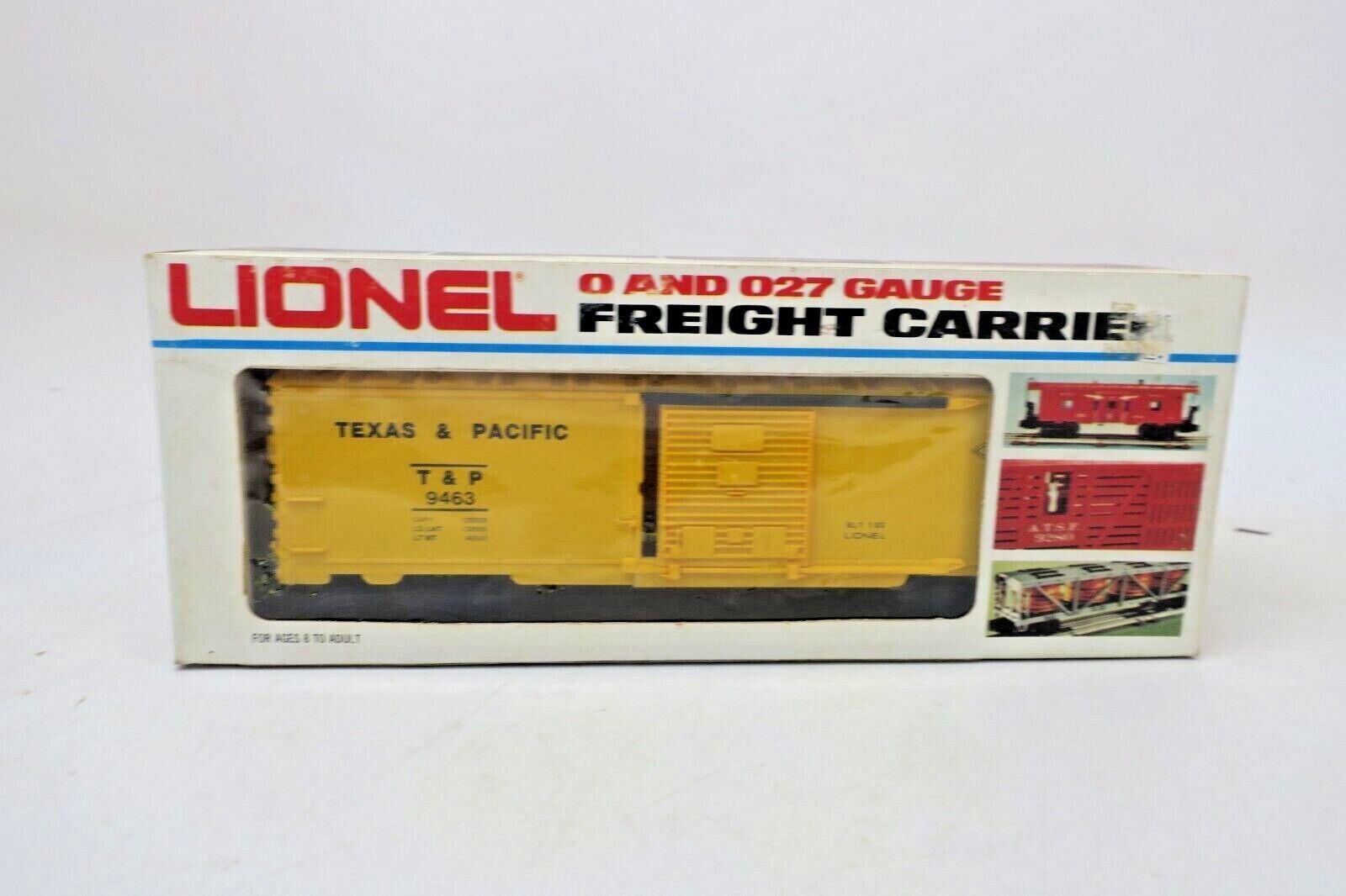 Yellow Texas And Pacific Boxcar Vintage LIONEL O SCALE Freight Car 6-9463 Nib - WISE GUYS HOBBIES LLC