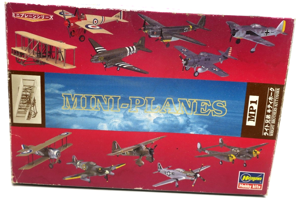 Hasegawa Mini - Planes Wright Brothers Kitty - Hawk Model Kit 86601 - WISE GUYS HOBBIES LLC