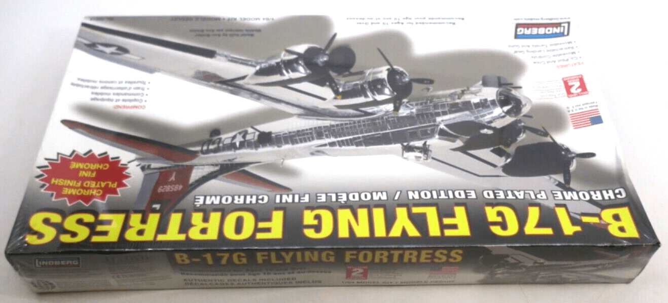 Lindberg 1/64 B-17G Flying Fortress Chrome Plated Model Kit 70514 - WISE GUYS HOBBIES LLC